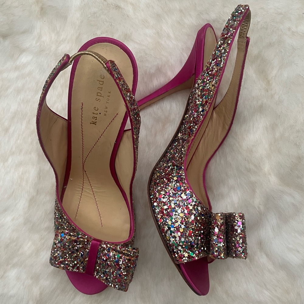 #6 Kate Spade Multicolor Glitter Heels - Picture 4 of 13